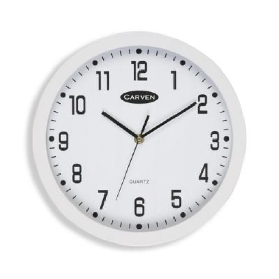 CARVEN WALL CLOCK 300MM WHITE RIM