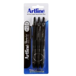 ARTLINE IKONIC BPP GRIP 1MM BLK 3PC