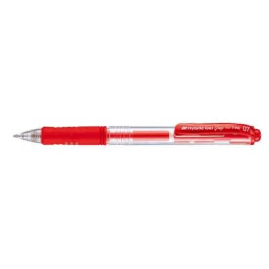 PENTEL HYBRID GEL GRIP RED  RETRACTABLE 0.7MM