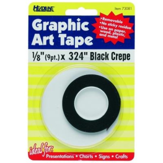HEADLINE GEOTAPE 3MM BLACK CREPE