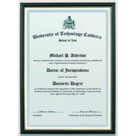 CARVEN DOCUMENT FRAME BLACK / GOLD A3