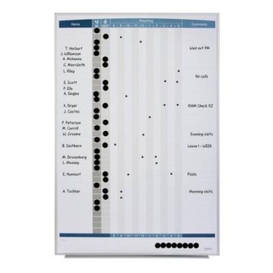 QUARTET MATRIX IN/OUT WHITEBOARD 865X580MM