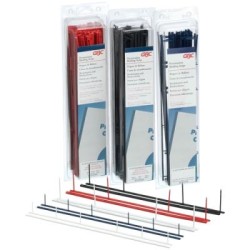 GBC EVB STRIPS 4 PRONG BLACK 25PK