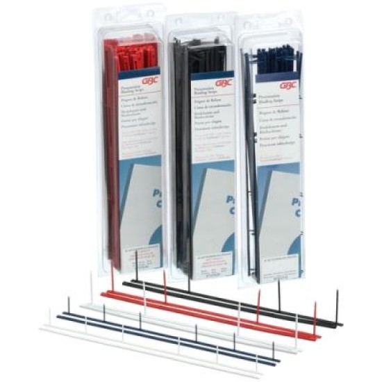 GBC EVB STRIPS 4 PRONG BLACK 25PK