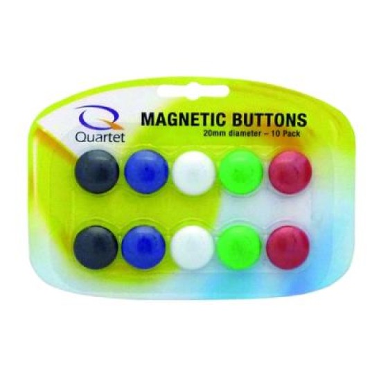 QUARTET MAGNETIC BUTTONS 20MM ASSTD 10PK
