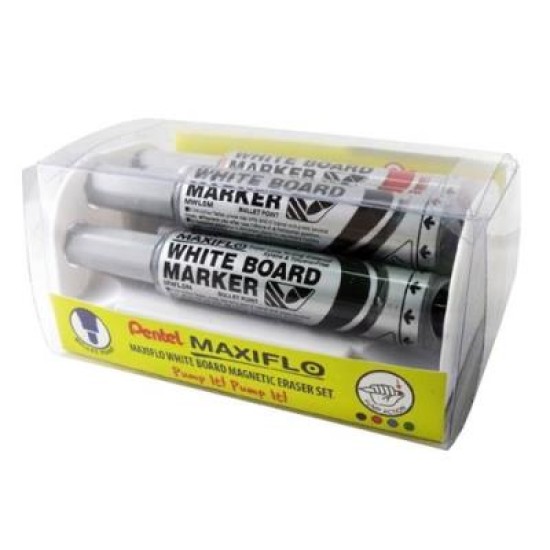 PENTEL MAXIFLO WHITEBOARD MARKER BLT PK4 + DUST