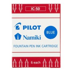 Pilot Fountain Pen Ink Cartridge Blue, Pack of 6 (IC-50-L) Pilot Fountain Pen Ink Cartridge Blue, Pack of 6 (IC-50-L)