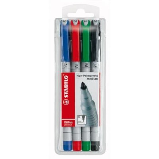 STABILO OHPEN SOLUBLE MED 853/4 ASS WAL4