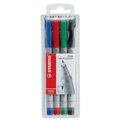 STABILO OHPEN SOLUBLE FINE 852/4 ASST WA