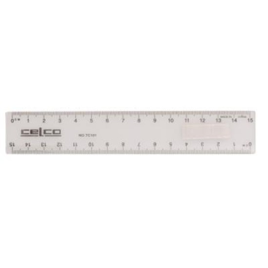 CELCO RULER 15CM PLASTIC CLEAR T101