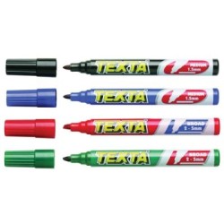 TEXTA BULLET TIP MKR TXB10/12 BLACK PK12