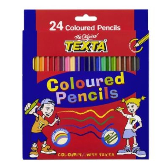 TEXTA COLOURED PENCILS  ASSTD BX24