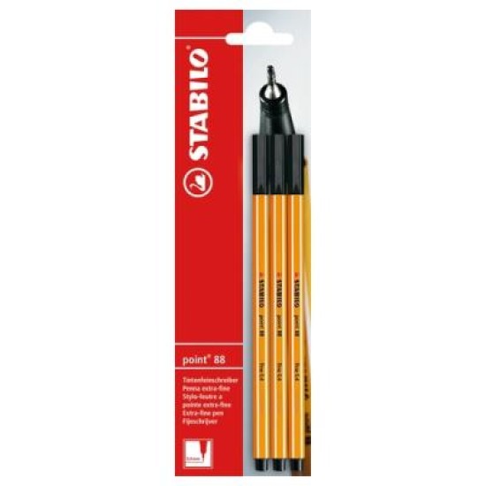 STABILO POINT 88 B-14828-10 BLACK CD3