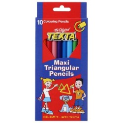 TEXTA COLOUR PNCLS MAXI TRIANG ASST BX10