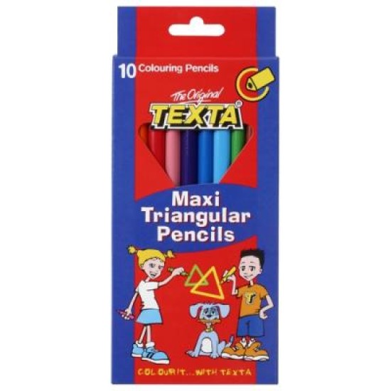 TEXTA COLOUR PNCLS MAXI TRIANG ASST BX10