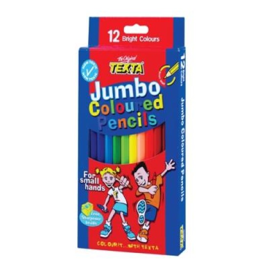 TEXTA COLOUR PENCIL JUMBO ASSTD PK12