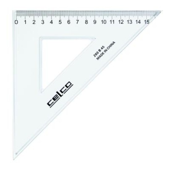 CELCO SET SQUARE 26CM 45DEG HANGSELL