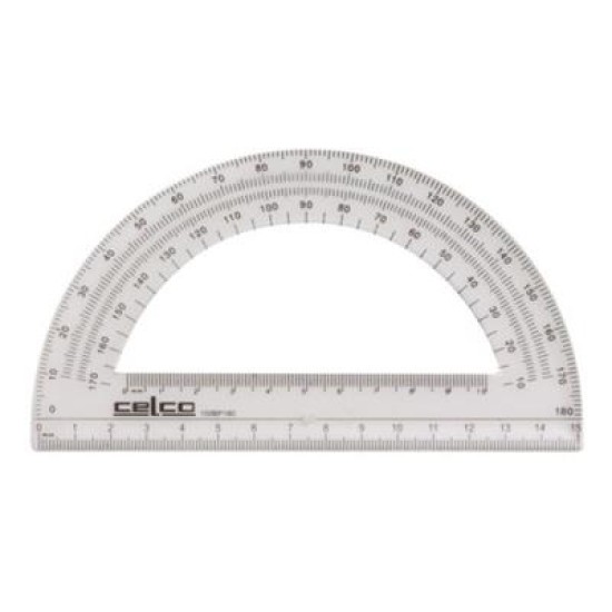 CELCO PROTRACTOR 15CM 180DEG HANG SELL
