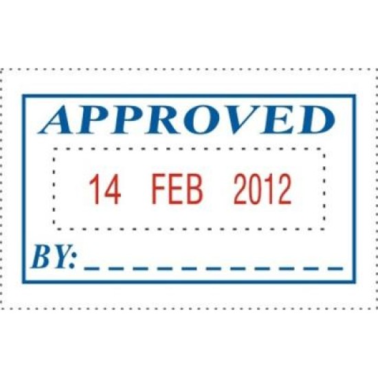 DESKMATE SELFINK STAMP APPROVED&DATE BL