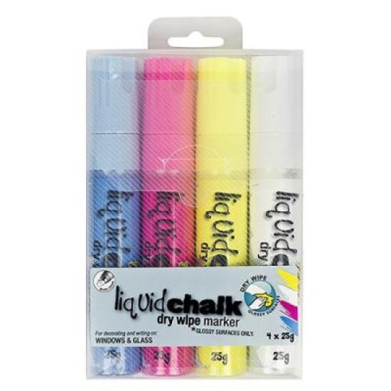 TEXTA LIQUID CHALK DRY WIPE ASSTD WALL 4