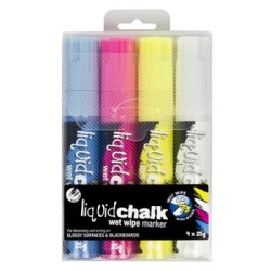 TEXTA LIQUID CHALK WET WIPE ASSTD WALL 4