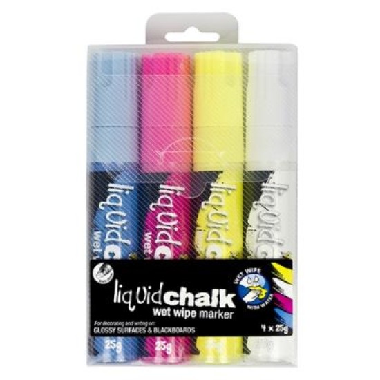 TEXTA LIQUID CHALK WET WIPE ASSTD WALL 4