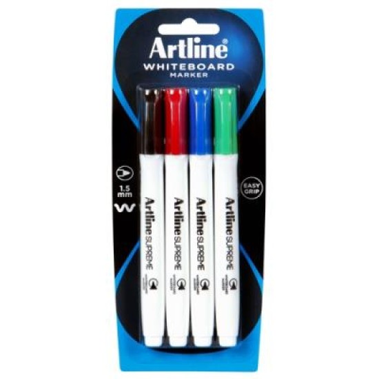ARTLINE SUPREME WHITEBOARD MKR 4PK ASST