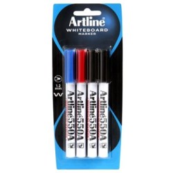 ARTLINE 550A WHITEBOARD MKR 4PK ASST HS
