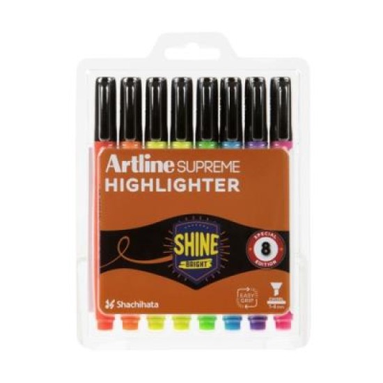 ARTLINE SUPREME HIGHLIGHTER 8PK AST