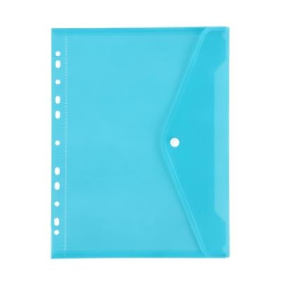 MARBIG  BINDER POCKET W/ BUTTON MARINE