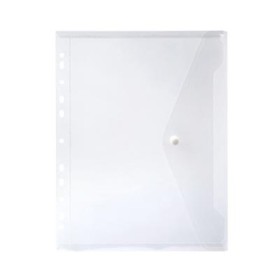 MARBIG BINDER POCKET BUTTON CLOSURE CLEAR