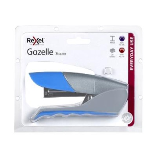 REXEL STAPLER GAZELLE HS BLUE