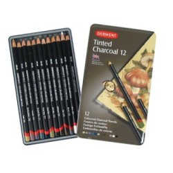 DERWENT TINTED CHARCOAL PENCILS TIN 12 DERWENT TINTED CHARCOAL PENCILS TIN 12