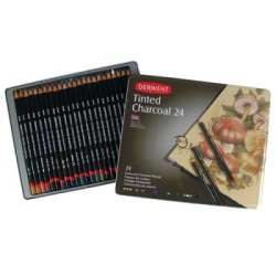 DERWENT TINTED CHARCOAL PENCILS TIN 24