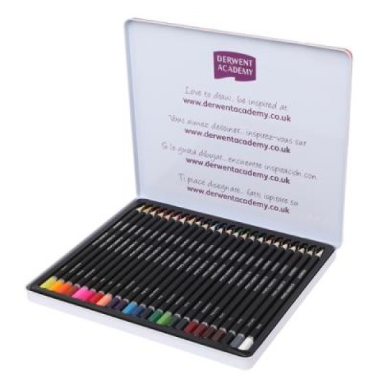 DERWENT ACY PENCILS COLOUR 24 TIN