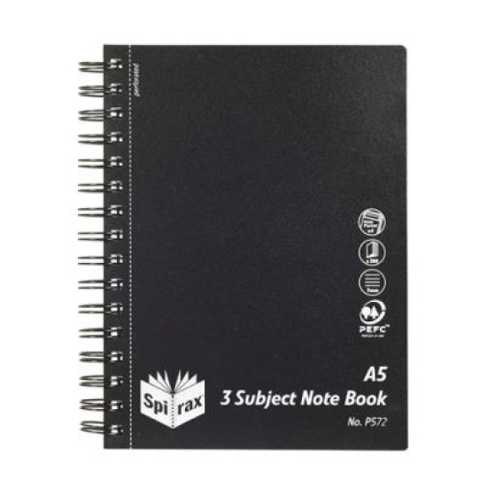 SPIRAX P572 3 SUBJECT BOOK A5 S/O 300 PG