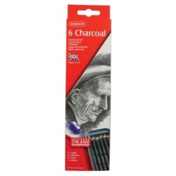 DERWENT CHARCOAL PENCILS TIN 6