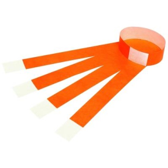 REXEL WRISTBANDS FLUORO ORG PK 100