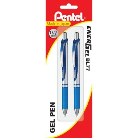 PENTEL ENERGEL DELUXE RETRACT BLUE PK2 H