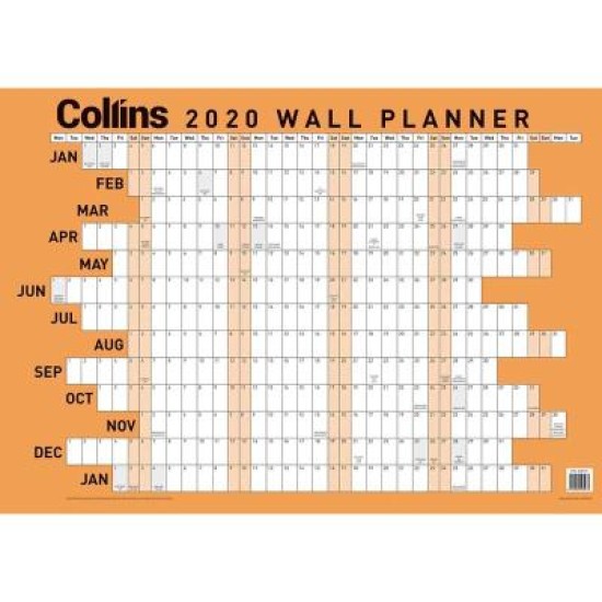 Diaries 2026 Collins Wallplanner A3 Laminated Even Year page: 55 