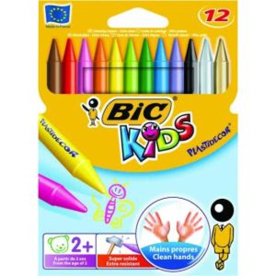BIC KIDS PLASTIDECOR CRAYONS WLT12 (25)