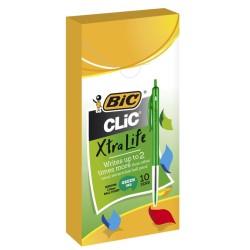 BIC CLIC MEDIUM BALLPEN GREEN BX10