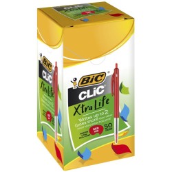 BIC CLIC MEDIUM BALLPEN RED BX50