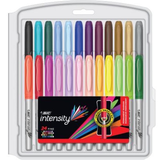 BIC INTENSITY PERMANENT MARKER FINE ASSORTED COLOURS CLM24 (6)