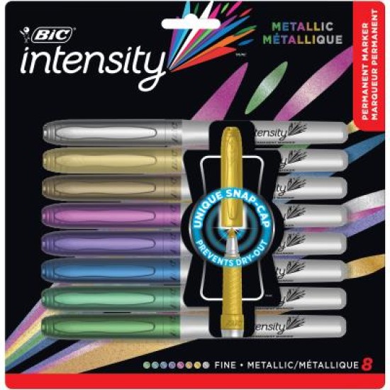 BIC INTENSITY PERMANENT MARKER FINE METALLIC ASSORTED COLOURS BP8 (6)