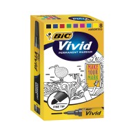 BIC MARKER VIVID PERMANENT MARKER FINE ASTD BX8 (1)