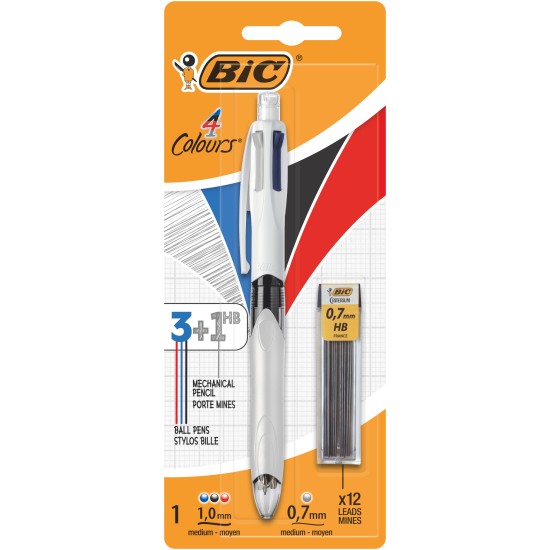 BIC 4 COLOUR MULTIFUNCTION BALLPEN + HB PENCIL BP1 (6)