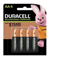 Duracell Rechargeable AA Battery, Pack of 4 Duracell Rechargeable AA Battery, Pack of 4