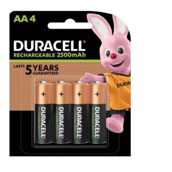 Duracell Rechargeable AA Battery, Pack of 4
