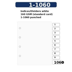 Indices/Dividers white 160 GSM (standard card) 1-1060 punched Indices/Dividers white 160 GSM (standard card) 1-1060 punched